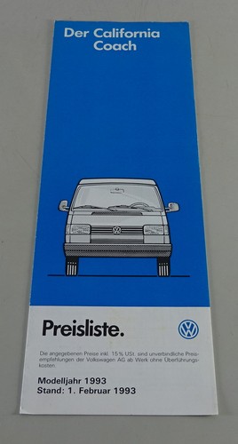 Preisliste wohnmobil - preisliste, vw