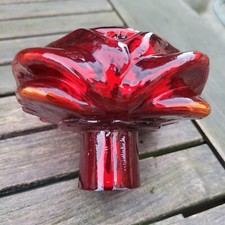 Gartendeko Kugel rot 10 cm Rosenblüte Kugel Rosenkugel Glas Antik Bauernsilber