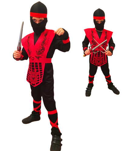 Kinder ninja kostüm - kinder, rot