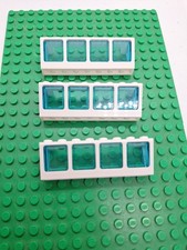 3x Lego Boot Fenster Weiss Scheibe Blau Getönt 89648