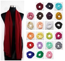 Chiffon Schal 26 Unifarben Stola Tuch elegant schlicht festlich Hals Kopftuch