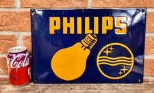 HERVORRAGENDE RECHTECKIGE PHILIPS GLÜHBIRNE EMAILSCHILD - MANCAVE / GARAGE / KÜCHE
