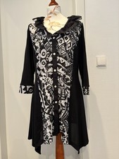 Ausgefallene Bluse/Tunika von Kriss weiß schwarz in Größe S