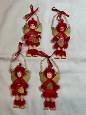 weihnachtlicher Serviettenring, Serviettenhalter, 4 rote Engel,Handarbeit, Set 3