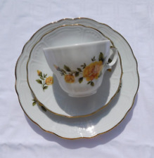 Sammeltasse Sammelgedeck, gelbes Rosenmotiv, Porzellan Wunsiedel Bavaria Germany