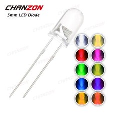 10x 5mm LED Diode superhell 20mA Rund Ultrahell 30° Kalt Weiß ChanZon