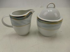 Königlich preußisch Tettau Milchkännchen + Zuckerdose mit Deckel X-2827