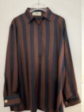 Fendi Seiden Bluse braun blaue