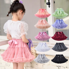 Kinder Mädchen Petticoat Tüllrock Rockabilly Reifrock Tutu Tanz Ballett Rock R16