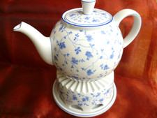 Arzberg Blaublüte 1382 mittl. Teekanne 1,4 L m. Stövchen neuerer Stempel Top!