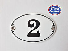 "Nr. 2" - Emailleschild Emailschild Jugendstil Zahlenschild 10,5 x 7cm; Nr. 1072