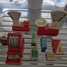 Spielzeug Kaufmannsladen Kasse,2 Waggen, Verpackungen 