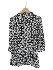 ZARA Damen Hemdbluse Gr. 40/L Modern Schwarz Weiß Muster