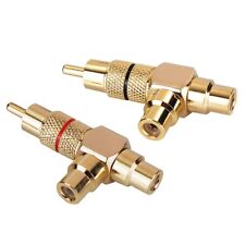 Dynavox Cinch RCA Y-Adapter Cinchkupplung Stecker auf 2xBuchse, Massiv Vergoldet