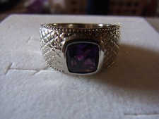 MASSIVER STATEMENT RING Gr: 18 m. echtem AMETHYST, ein TRÄUMCHEN, NEU!