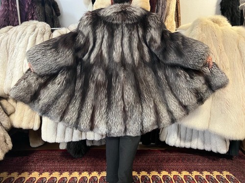 Pelzmantel silberfuchs swinger - silberfuchs,