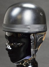DDR Sturzhelm Halbschale Motorradhelm schwarz Größe 54 1960er Jahre 10496