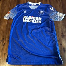 Matchworn KSC Karlsruher SC Trikot Macron Gr. L blau #6 Rossbach 2. Bundesliga 
