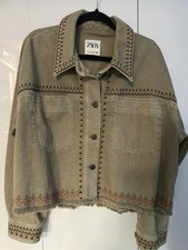 Zara jeans jacke bestickt - zara,