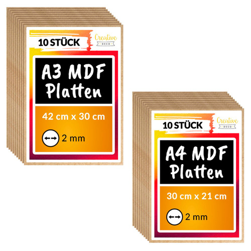 Mdf platten 2mm - a4,