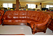 CLASSIC ECHTLEDER ECKSOFA 2+E+3 COUCHGARNITUR SET 3-2-1 SITZER SCHLAFSOFA SESSEL