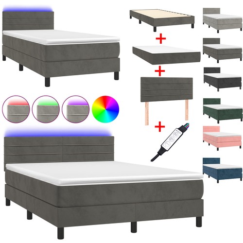 Samt boxspringbett mit - boxspringbett,