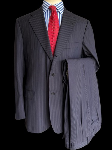 Kiton marineblau nadelstreifen - kiton,