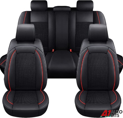 Schwarz rot leder stoff - schwarz, pu