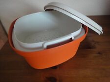 Tupperware Sieb Servierer C37 Thermoduo weiß/rost retro vintage 70er*RAR*TOP*