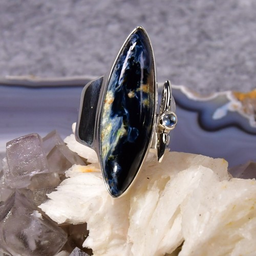 Pietersit ring 925er silber - pietersit,