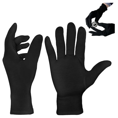 Baumwollhandschuhe schwarz - ,