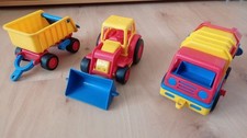 Sandspielzeug, Fahrzeuge, Müllauto, Bagger, Anhänger, von Wader