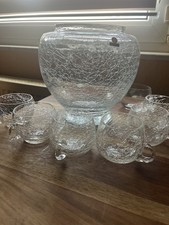 Bowle Set Craquele Stil Glas