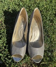 Bandolino Silver Glitter Peep