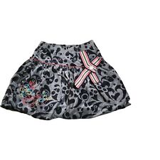 samtiger Rock Gr. 128 Phister & Philina grau-schwarz m. bunter Stickerei sehr...