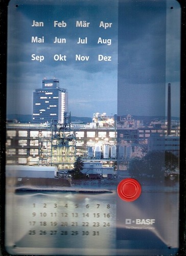 Basf kalender blechschild - kalender,