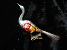 kl.bunter Pfau,Weihnachten ,alter Christbaumschmuck , Glas ,50er Jahre