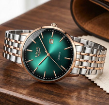 Ultraflache Herrenuhr Blaues