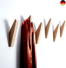 LONANGG 6 Stück Rote eiche Haken Holz Wandhaken, Design Robuste Kleiderhaken 