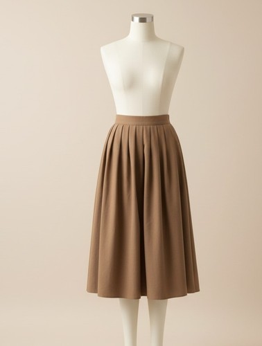 Retro rock khaki faltenrock - rock,
