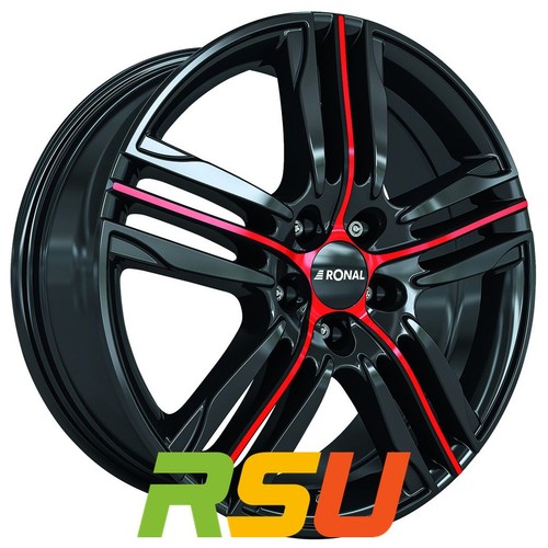 Ronal r57 jetblack red spoke - jetblack-red,