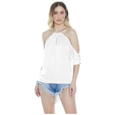 Relish Bluse Weiß Hals Amerikanisch mit Kette Artikel Azalea Promo -50