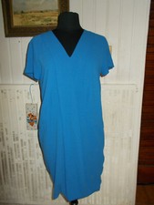 Kleid Polyester blau gefüttert COMPTOIR DES COTONNIERS S/38 Kurzarm