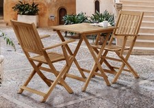 Balkon-Sitzgruppe 3-tlg. Akazie Natur Sitzgruppe Balkongruppe Outdoor-Möbelset 