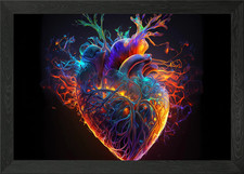 Herz Aquarell Kunst Gerahmtes