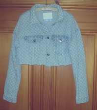 Jeans Bolero-Jäckchen - “AMISU” - Größe: S – Farbe: hellblau