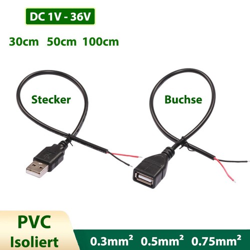 Stromadapterkabel usb - dc,