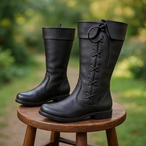 Mittelalter leder stiefel - leder,