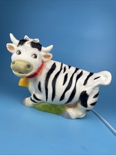 Kuh Tischlampe von Heico , Mit Zebramuster sehr Selten !  Germany Vintage TOP