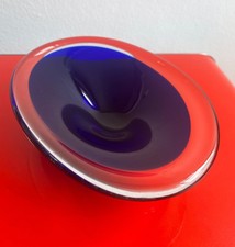 blaue Glasschale WMF "COLORADO" Vintage 50er Jahre nierenform